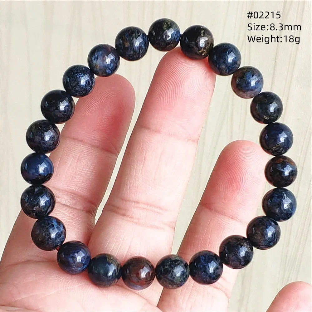 Natural Blue Pietersite Bracelet Women Men Beads Round Beads Chatoyant Cat Eye Fire Pietersite Namibia AAAAAA
