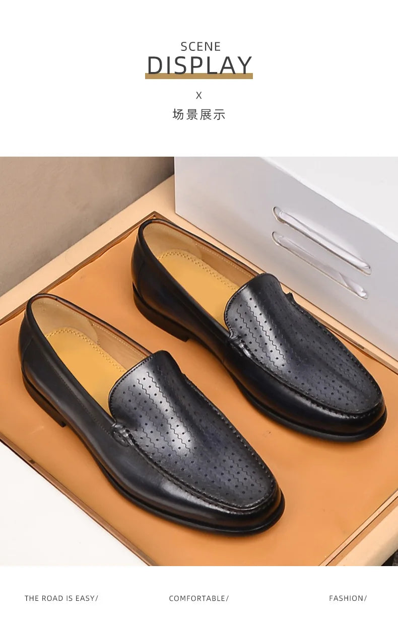 Newest 2025 Genuine Leather Men Driving Shoes Slip On Super Quality Comfortable Men Casual Cowhide Leather Moccasins Loafers