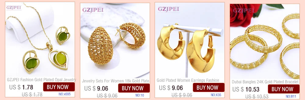 Dubai Nigeria Jewelry Set For Women Classic Design Beads Necklace Earrings Ring Bracelet 18K Gold Plated 4Pcs Set Jewelry