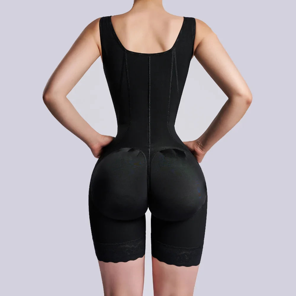 Hourglass Shapewear Mid-leg Adjustable Hook and Eye Bodysuit High Compression Faja Colombianas Tummy Control Underwear