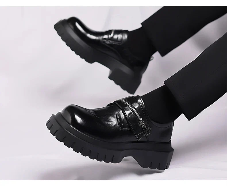 2026 New Derby men's leather shoes Thick bottomed British style design Leisure Party Business Office Luxury adult shoes