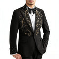 2 Piece Suit for Men Luxury Mens Suit For Wedding Host Banquet Handmade Beaded Western Suit French Elegant Black Blazer