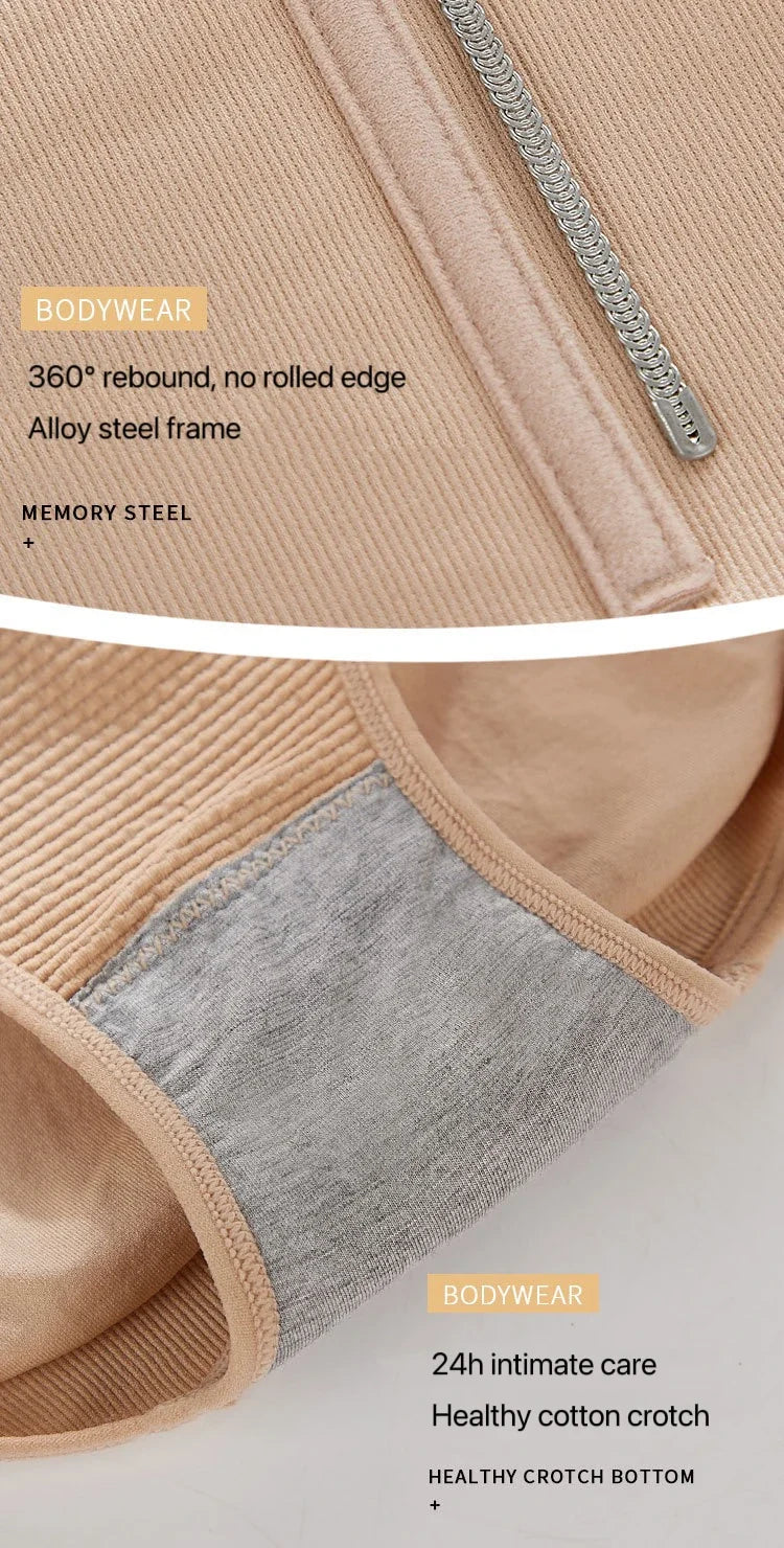 2pcs Women No Trace High Waist Shaping Brief Breathable Body Shaper Slimming Underwear Butt Lifter Control Pantie Shapewear Pant