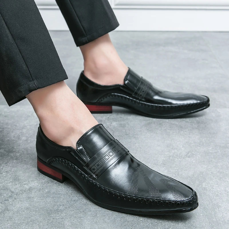 Men's Fashionable Leather Dress Shoes – Classic Formal Footwear for Office & Events