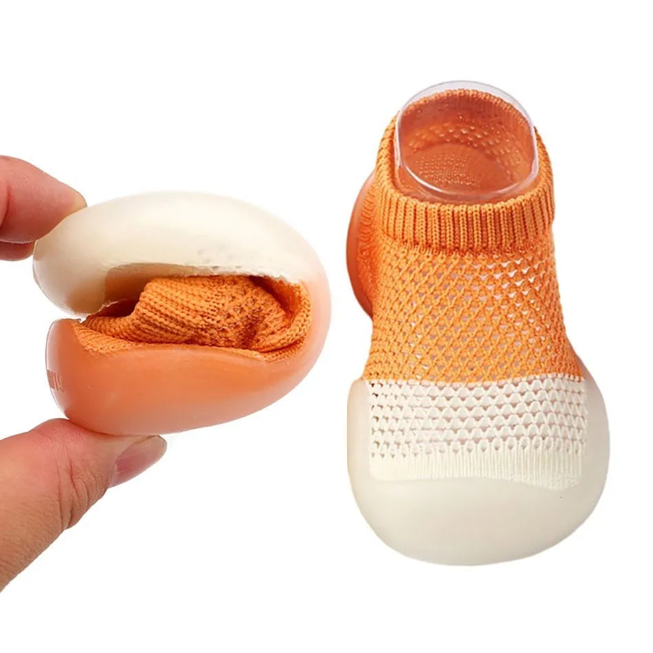 Toddler shoes breathable baby summer children soft bottom non-slip floor shoes and socks ice silk shoes socks thin mesh shoes