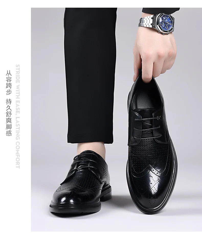 Handmade Men's Oxford Shoes designer Brogue Men Leather Shoes Luxury Fashion Wedding Shoe Business Office Men's Shoes Size 38-44