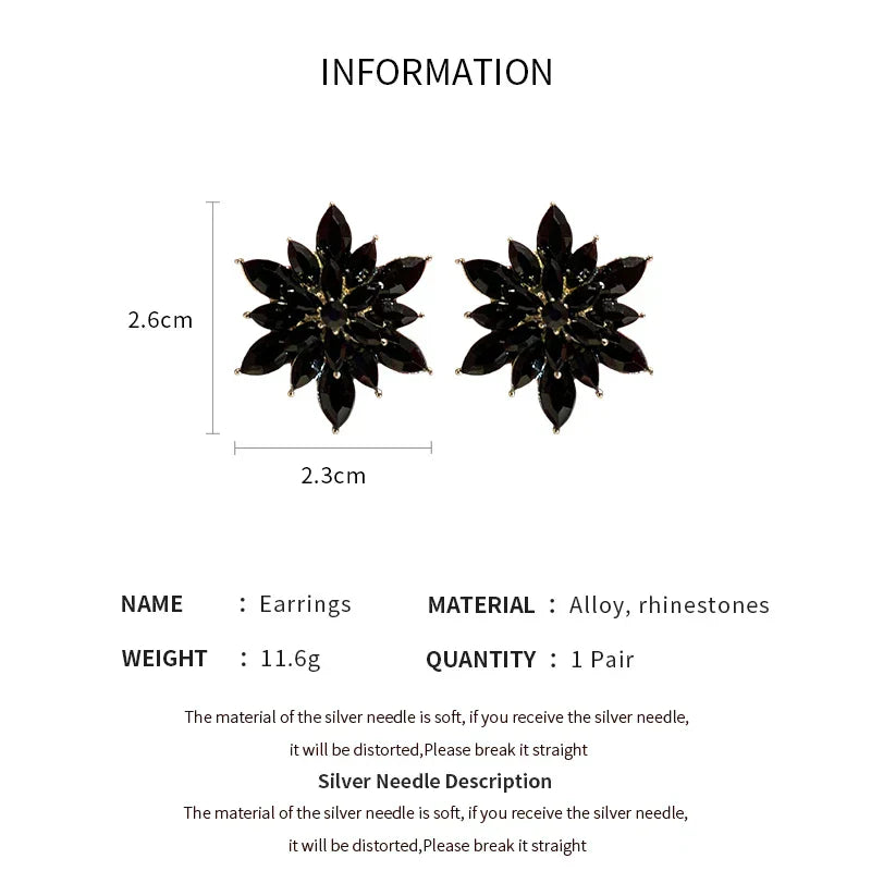 Flower Earrings for Women Korea Simple Sweet Stud Earrings Luxury High-grade Solid Color Charm Jewelry Girls Gift