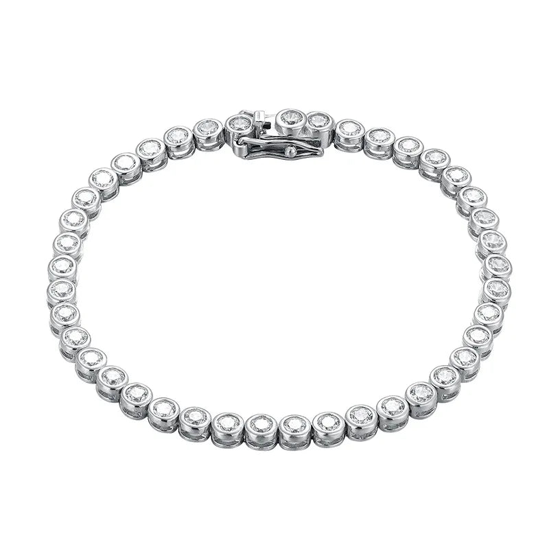 Luxury Bubble 2/3mm D Color Full Moissanite Tennis Necklace for Women S925 Silver Plated 18K Diamond Neck Chain Necklaces
