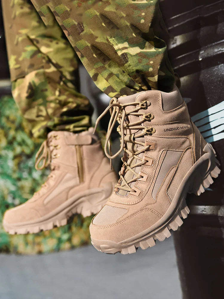 Outdoor boots, hiking shoes, hiking high top shoes, men's shoes, anti slip and wear-resistant off-road sports shoes, combat boot