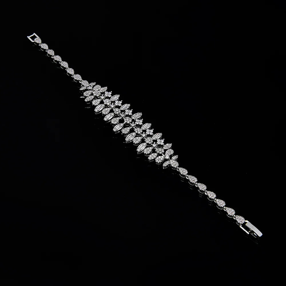 2024 New 4-piece Bride Zirconia Full Set Women's Party Jewelry, Luxury Dubai Nigeria CZ Luxury Crystal Wedding Necklace Set
