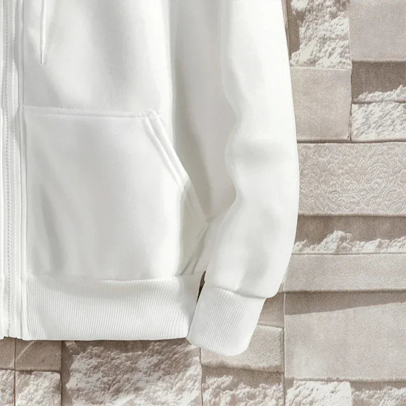 2024 Men's Solid Suits Zipper Hoodies+ Pants Spring Autumn Casual Fitness Sports Hot Elastic Male Clothes Outfit Drawsting Pants