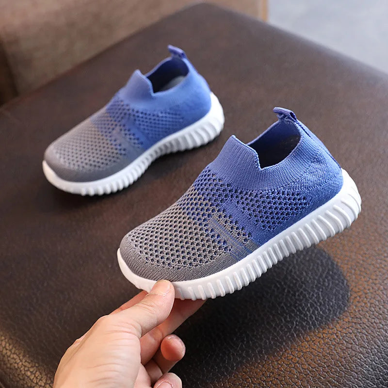Children Shoes Spring Summer Kids Sneakers Soft Breathable Mesh For Boys Slip-on Casual Shoes Patchwork Color Baby Girls Shoes