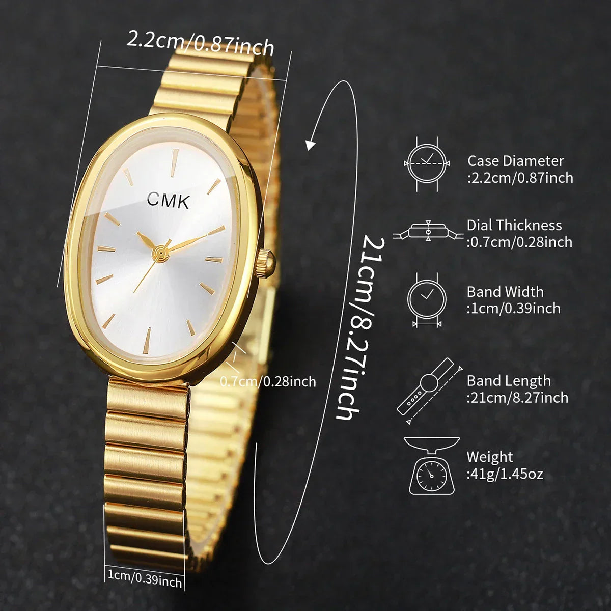 Fashion Oval Dial Women Watches Ultra-thin Strap Analog Quartz Wristwatch Girls Clock Reloj Mujer（Without Box）