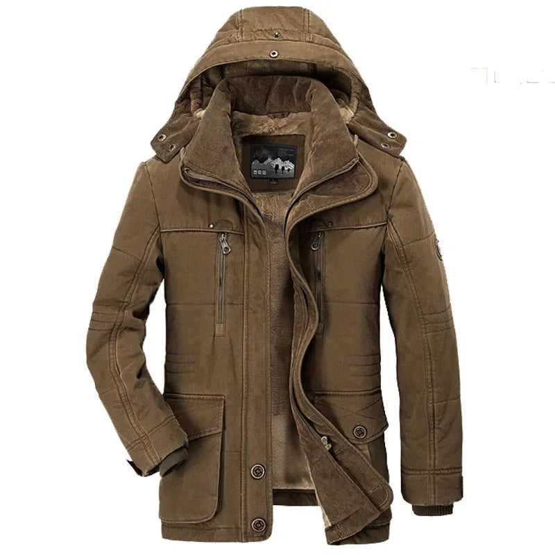 Winter Mens Jacket High-quality Long Thicken Warm Hooded Parka Coats Male Fit Multi-pocket Casual Cargo Jackets 7XL Men Clothing
