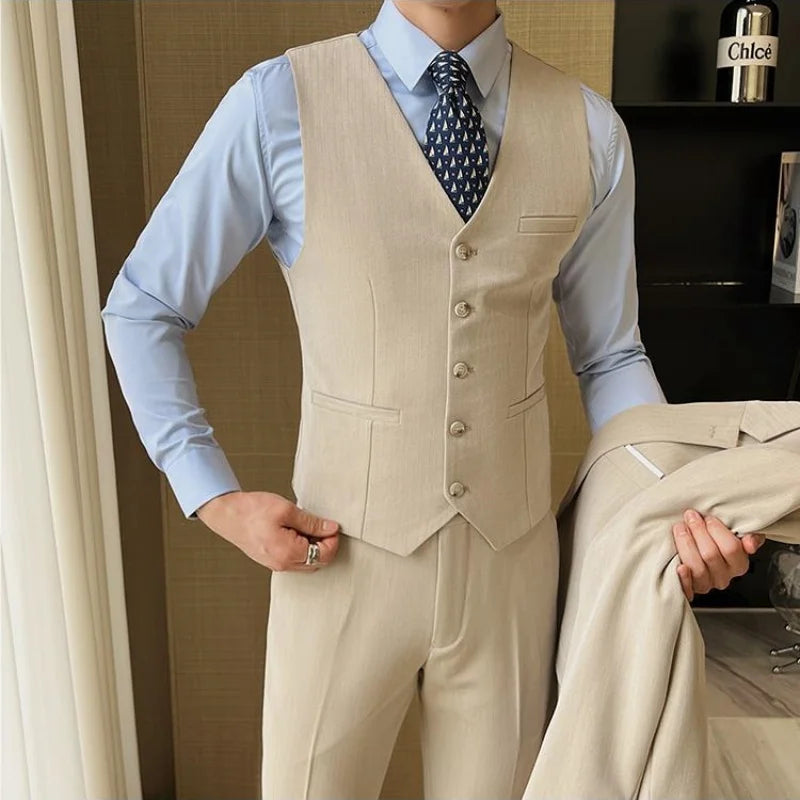 New High-quality Men's Three-Piece Suit Set