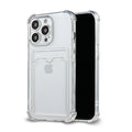 Wallet Card Holder Clear Soft Cases For iPhone 16 Pro Max 13 11 15 14 12 Pro Max Pro Plus XR 7 8 SE Card Slots Cover Small Card