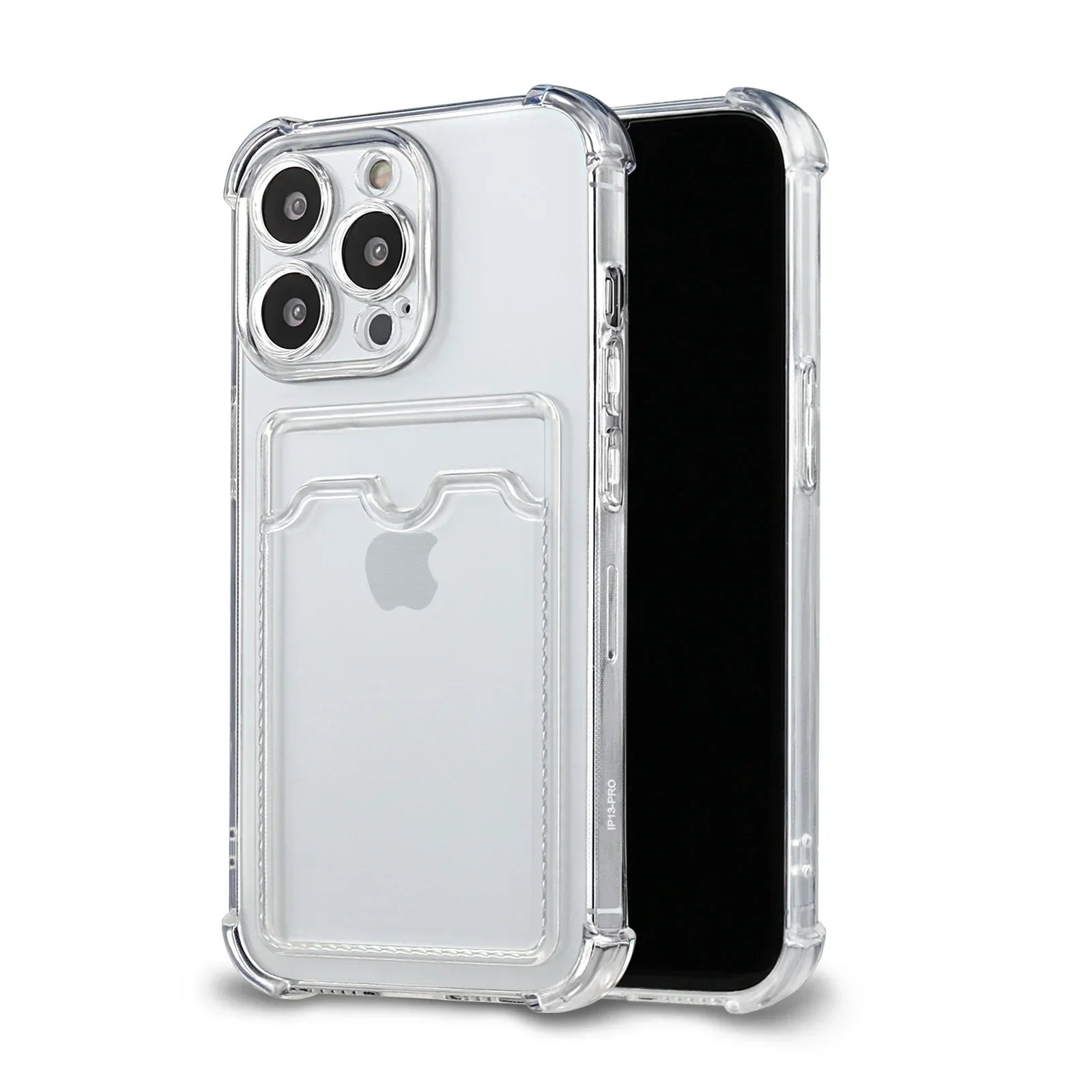 Wallet Card Holder Clear Soft Cases For iPhone 16 Pro Max 13 11 15 14 12 Pro Max Pro Plus XR 7 8 SE Card Slots Cover Small Card