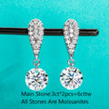 6cttw D Color Moissanite Drop Earrings 18K Gold Plated 925 Sterling Silver Luxurious Stud Earring Women Gifts Wholesale