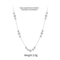 925 Sterling Silver Dancing Zircons Necklace Sparkling Crystal Round Beads O-Chain Link Original for Women Stacking Gift