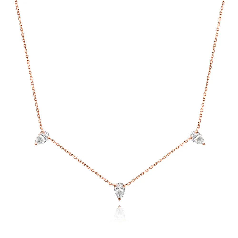 3ct Pear Cut Moissanite Pendant Necklaces for Women Shining Diamond with Certificates s925 Silver Chain Dainty Necklace