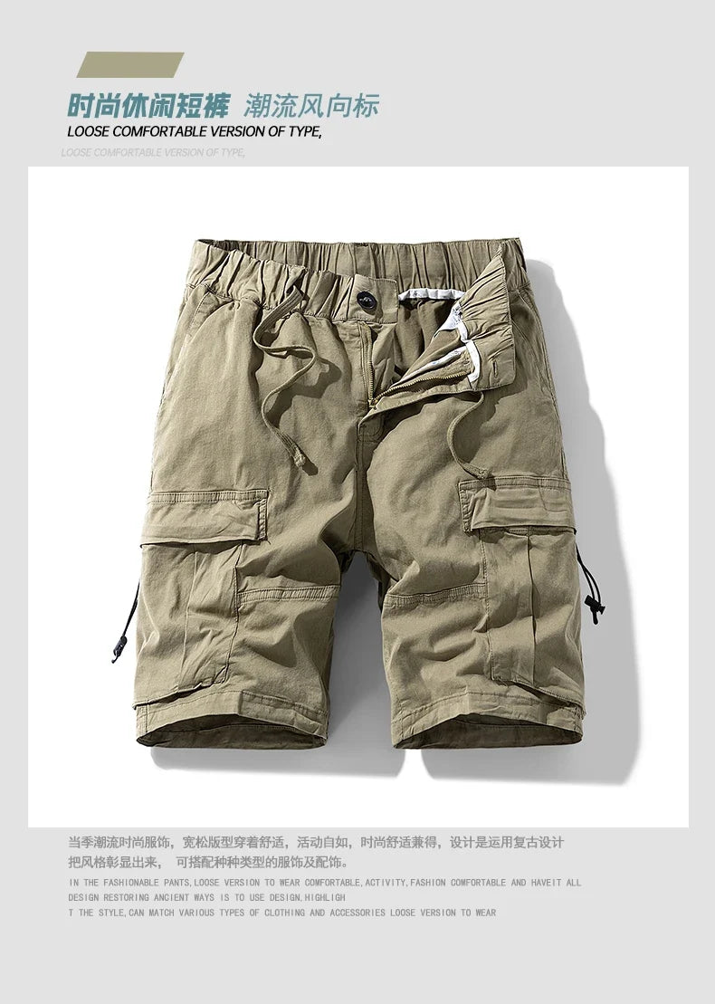 Men Multi Pocket Loose Cargo Pants Men Thin Breathable Casual Outdoor Male Shorts Men Summer Shorts New Trendy Sports Shorts
