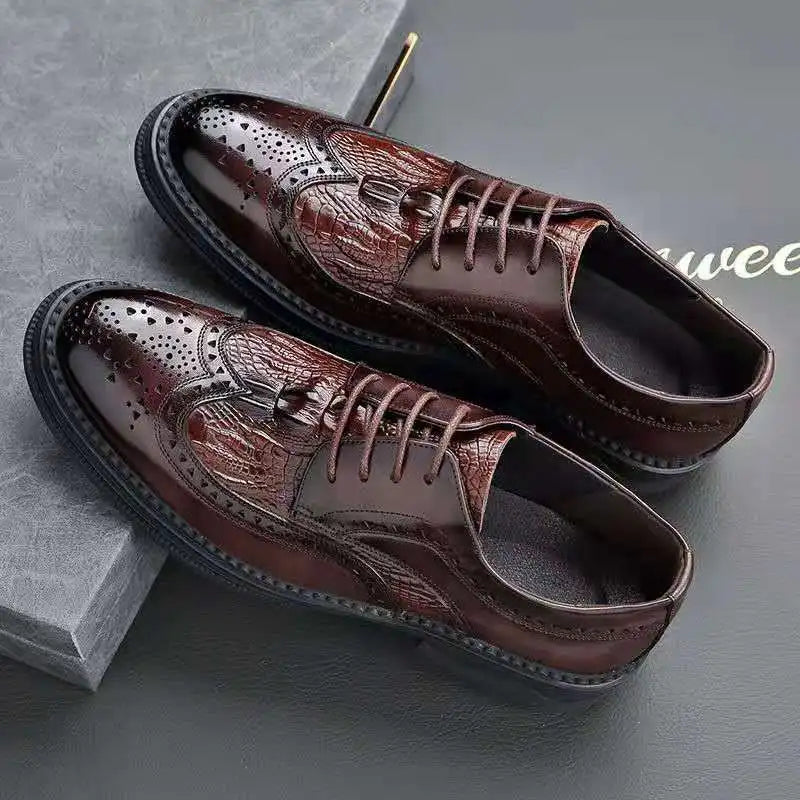 New Handmade Men's Oxford Shoes Leather Brogue Men's Formal Leather Shoes Classic Business Formal Men's Shoes Oxfords
