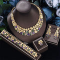 2023 Top 4 Ultra Luxury Cubic Zirconia Wedding Party Set Nigeria Dubai Jewelry Set Bridal Accessories