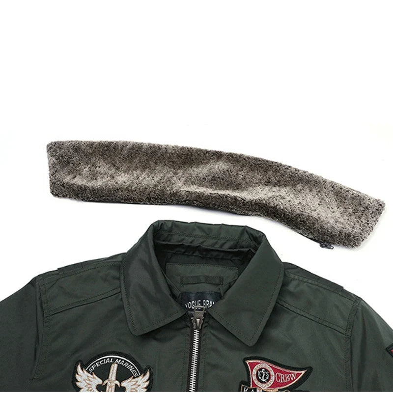 men's autumn winter thickened baseball uniform trendy coat Men's military fan jacket men MA-1 american overalls pilot jacket