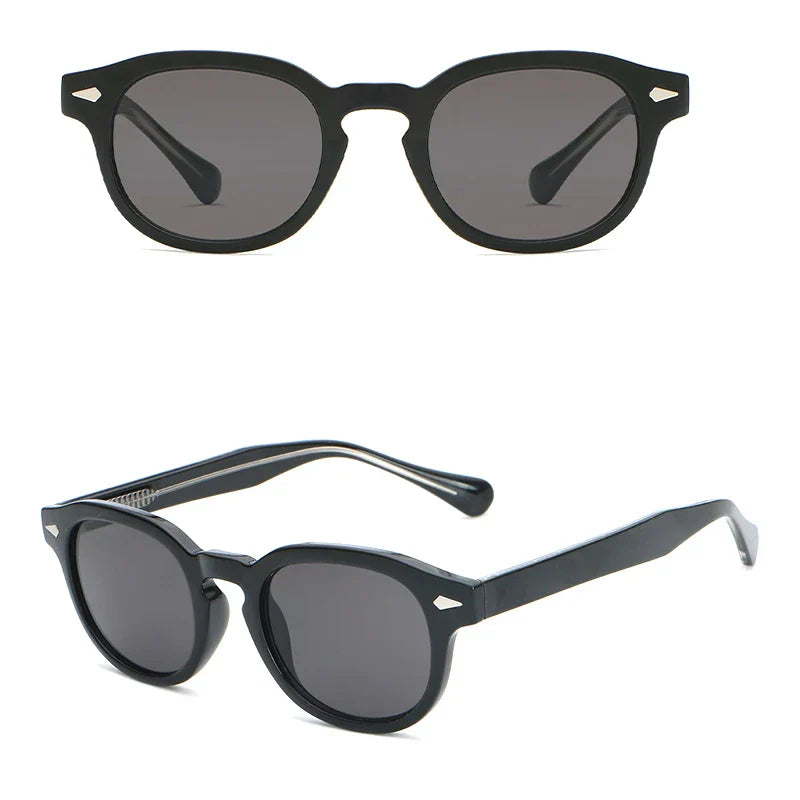CATERSIDE Retro Round Men Sunglasses Punk Propionic Acid Pin Temple Luxury Sun Glasses Women Sports Leisure Party Eyewear UV400