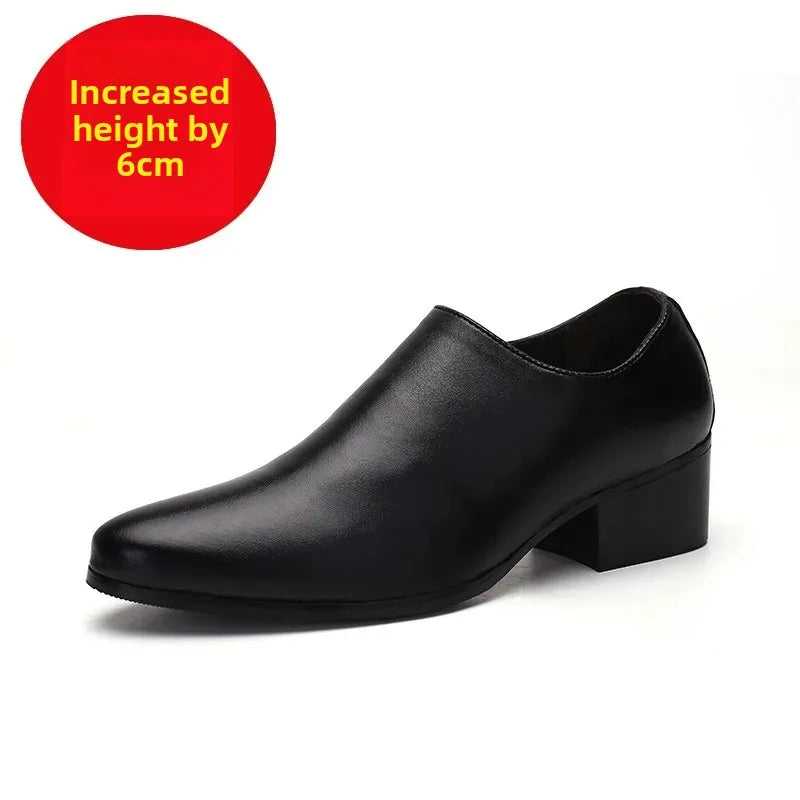 Men’s Leather Pointed Toe Shoes – Formal Slip-On Dress Footwear, Black/Brown, Sizes 40–48