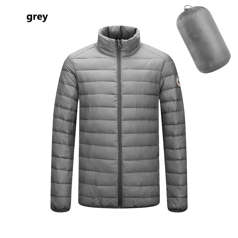 Spring Autumn Men Women Long sleeves Embroidery logo Zipper Front Going Out Light Thin Hooded Down Jacket Warm And Windproof