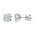 1CT Round Moissanite Stud Earrings for Women 925 Sterling Silver Plated 18K Classic Wedding Sparkling Lab Diamond Earring