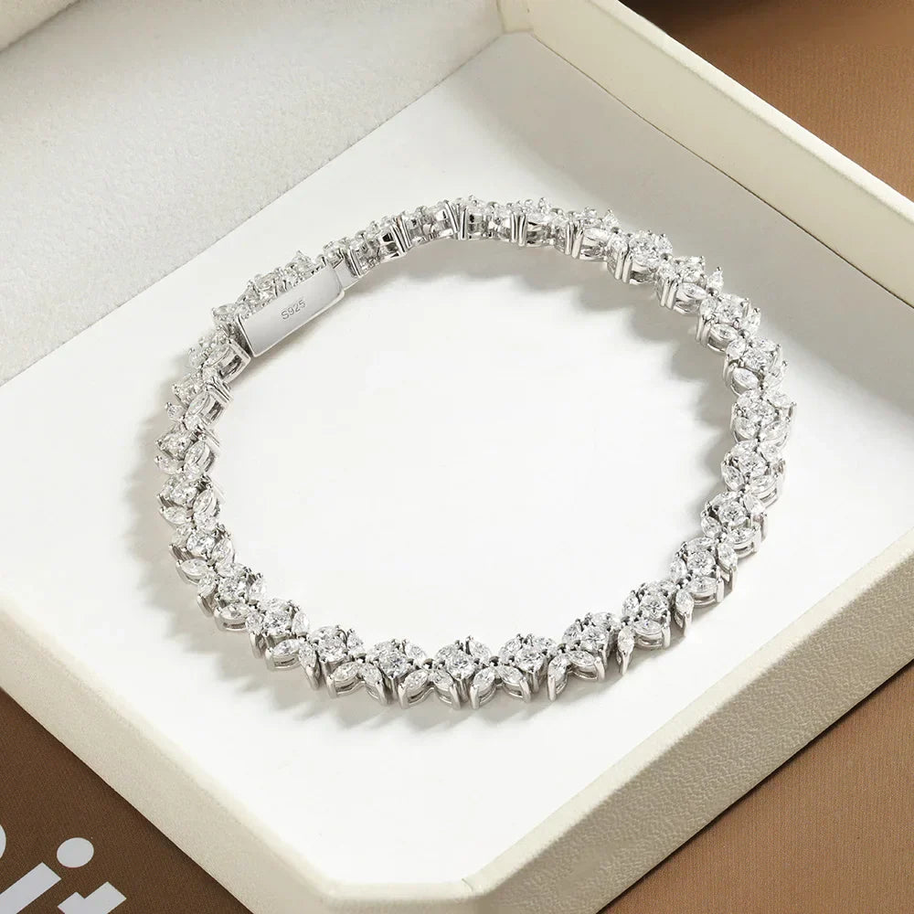 D Color Butterfly Shape Moissanite Tennis Bracelet For Women Man S925 Sterling Silver Sparkling Hand Chain Fine Jewelry