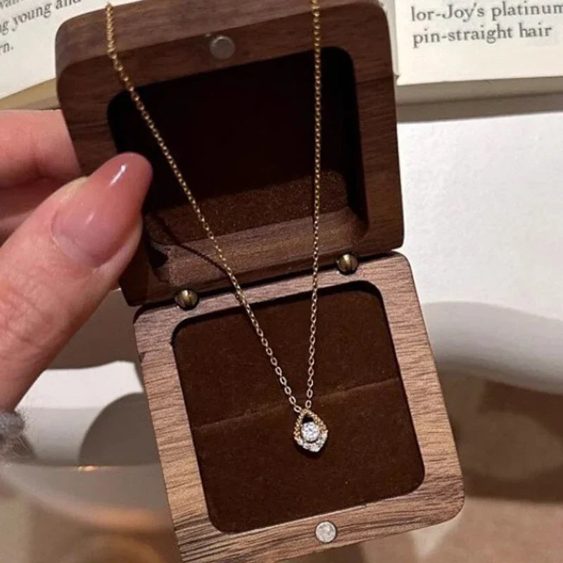 D VVS1 0.5CT Moissanite Necklace for Women Mermaid's Tears Pendant Wedding Party Fine Jewelry S925 Sterling Silver Gifts