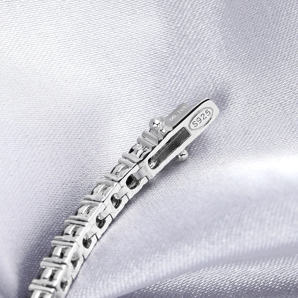 GRA Certified 3/4/5mm Full Black Moissanite Tennis Bracelet for Women Men 925 Silver Plated 18K Rose Gold Link Bracelets