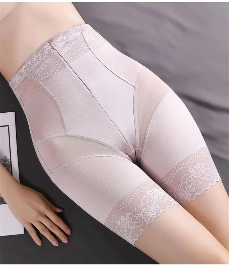 Guudia Zipper Tummy Control Panties High Waist Shapewear Brief Shorts Body Shaper Butt Lifting Silky Stretchy Fabric Seamless