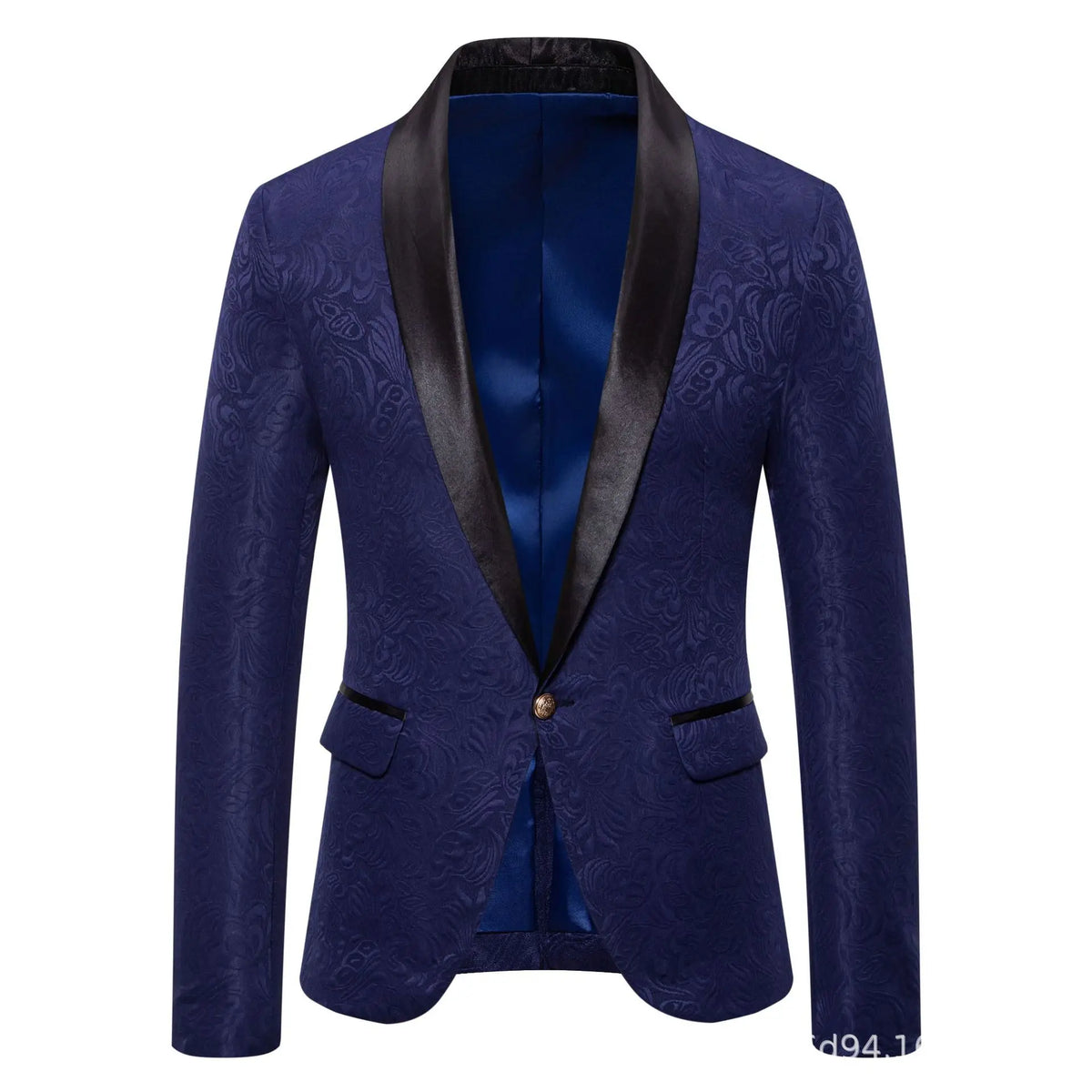 Men's Red Long-sleeved Suit Jacket, Black Collar Single-button Formal Coat, Available in Blue, Purple, Green, and White Blazers