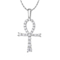 D VVS1 Moissanite Cross Pendant Necklace Full Diamond with GRA Wedding Party Jewelry Rope Chain Necklaces for Women Man