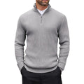 Autumn Men's Quarter Zip Pullover Dress Slim Sweater Mock Neck Sweaters Casual Long Sleeve Pullovers Outerwear Winter Warm Tops