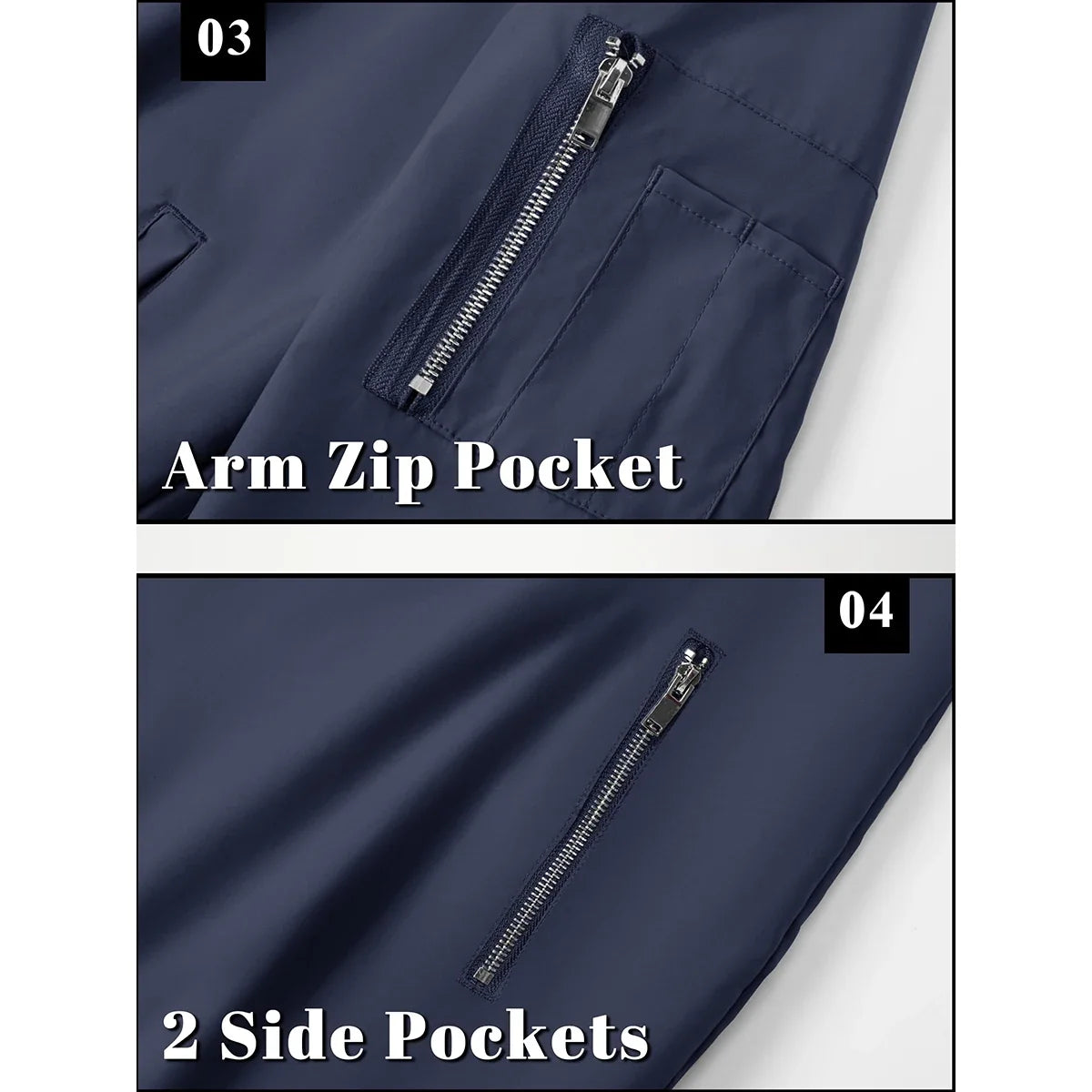 Men's Bomber Jacket Summer Autumn Thin Lightweight Casual Windbreaker Multi-pockets Full Zip Up Varsity Baseball Jacket