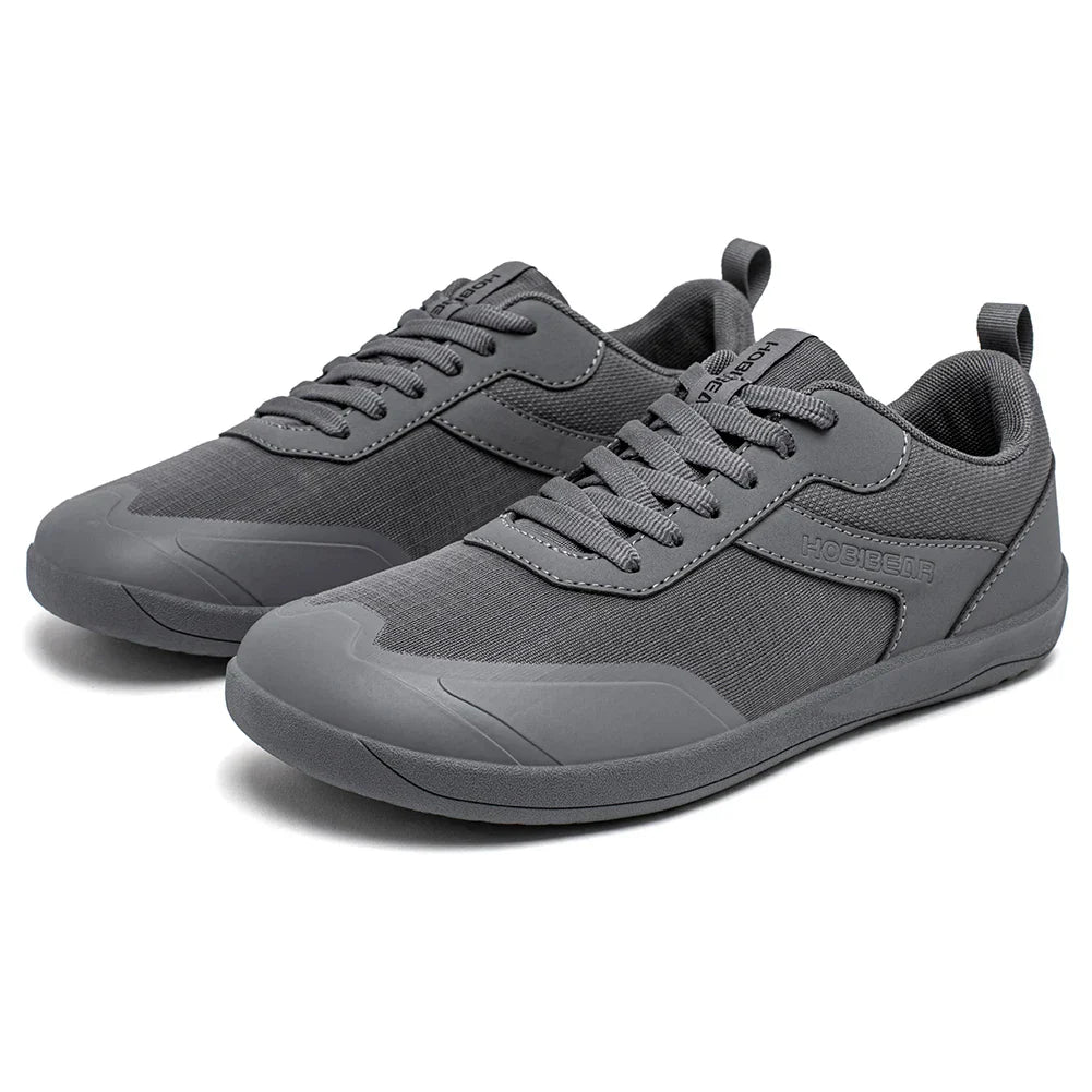 Wide Toe Shoes Mens Womens Minimalist Mesh Artificial Leather Sneakers Lace Up Lightweight Breathable Walking Shoes