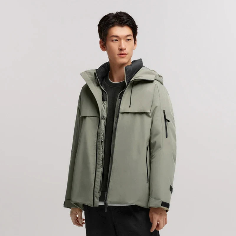 Down Jacket Men Three-in-One Two-Piece Set 2024 New Winter Four-Proof Outerwear Down Jacket