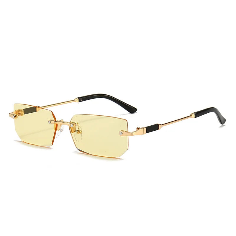 Fashion Rimless Rectangle Sunglasses Popular Women Men Shades Small Square Sun Glasses For Female Male Summer Traveling glasses