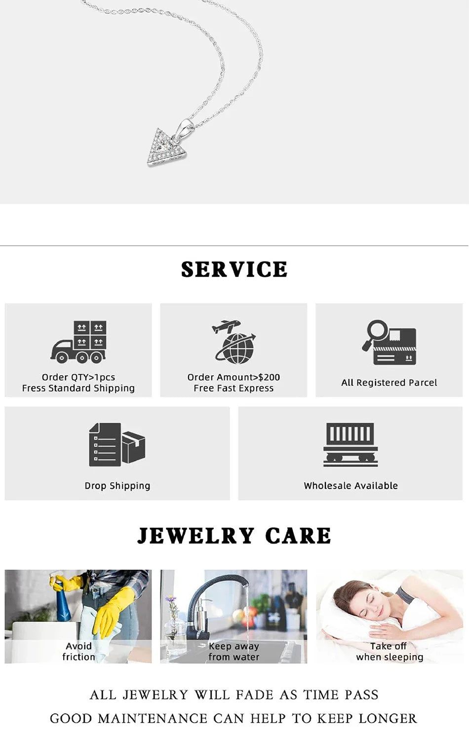 0.5/1CT Triangular Moissanite Necklace for Women S925 Pure Silver Laboratory Diamond Pendant Fashion Jewelry Party Gift