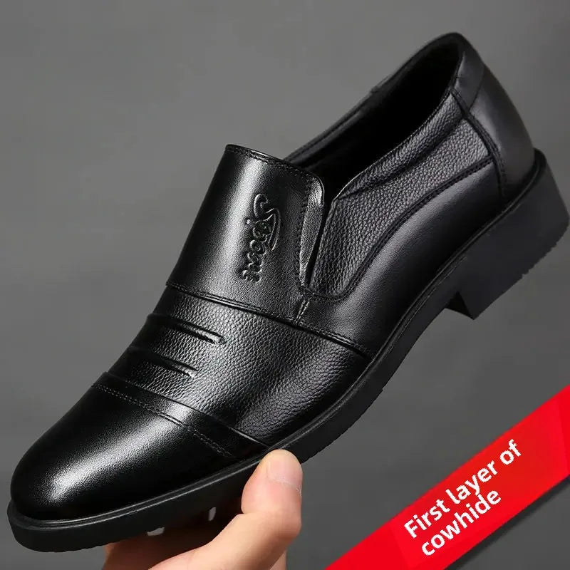 Men's Casual Leather Shoes – Breathable Slip-On Footwear for Adults EU Sizes 40–48