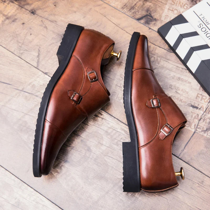 Men Oxfords Shoes Genuine Leather Luxury Men Dress Shoes Lace Up British Business Casual Shoes Men Wedding Shoes Chaussure Homme