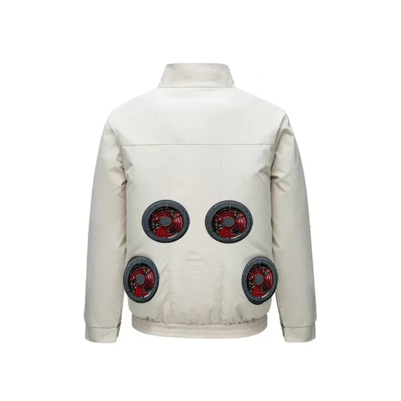 Summer Cooling Jacket Four Hole Fan Clothing Men USB Refrigeration Air Conditioning Clothes Outdoor Labor Protection Workwear