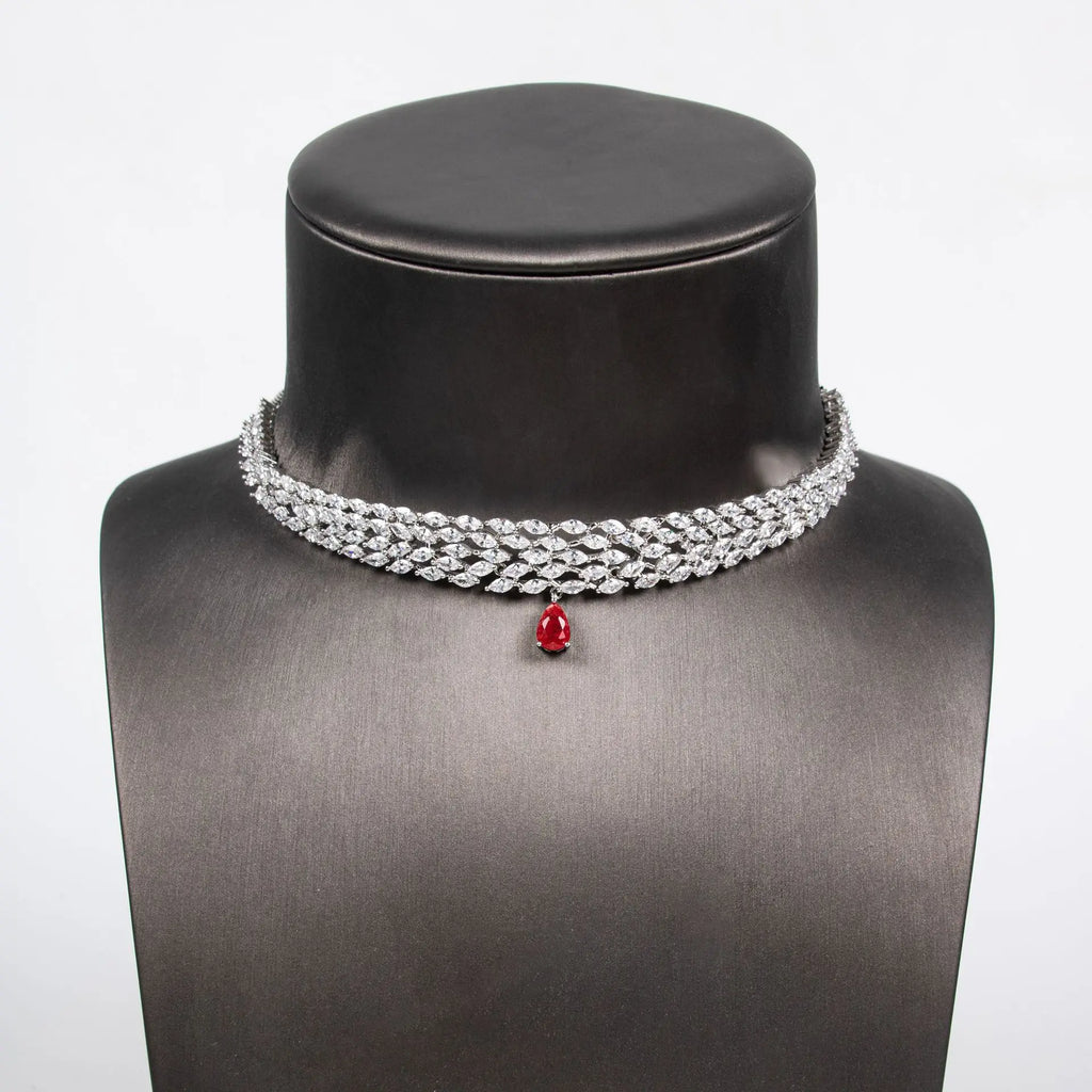 Luxury Necklace Pendant Water Drop Jewelry Necklace Earrings Graduation Dress Versatile Set Party Event Wedding S-589