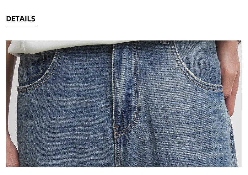 Fashion Men's Heavyweight 369g Bamboo Lyocell Jeans For Men's Spring And Autumn 2026 New Clanfit Straight Casual Pants