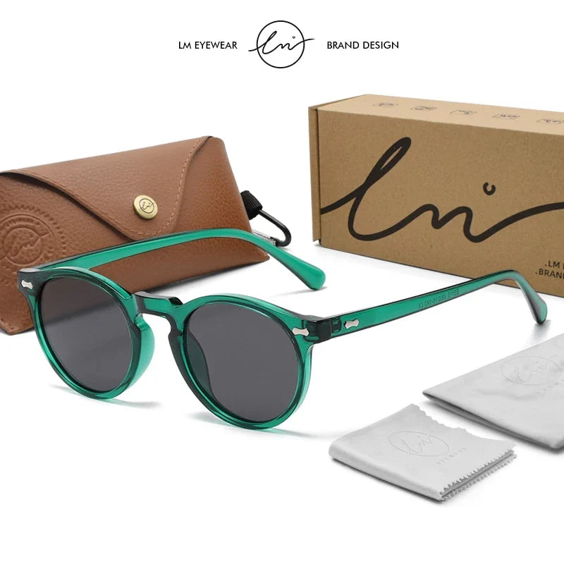 Retro Round Polarized Sunglasses Women Men Classic Leopard Frame Driving Shades Vintage Sun Glasses Unisex UV400 Gafas De Sol